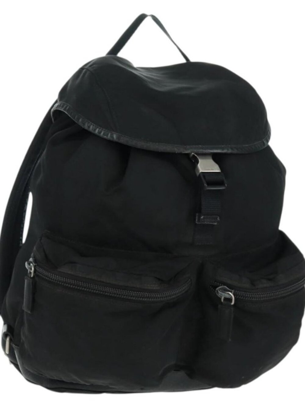 PRADA Backpack Nylon Black Silver Auth bs31873 - Picture 1 of 16